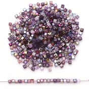Resim DIY Takı Yapımı için 3mm Kare Renkli Kristal Cam Boncuklar 98 Parça Set - Küpeler, Bilezikler & Kolyeler, Aksesuarlar için Mükemmel 