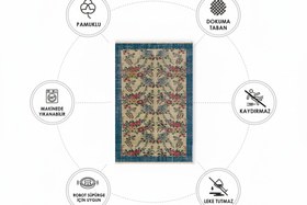 Resim MAVİ KAPI VİNTAGE DOKUMA TABAN HALI, 409 YNG, 100X150 CM 