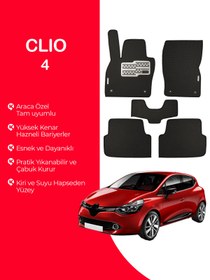 Resim MOD10 CLIO 4 Uyumlu Hücreli Yüzey Eva Paspas Seti Paspas Takımı Siyah Yüzey 