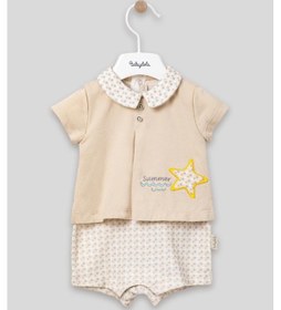 Resim Yakalı Summer Baskılı Bebek Unisex Takım Görünümlü Tulum 13030 001 