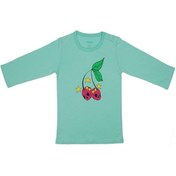 Resim POPİQUE Organics Cherry Uzun Kollu Mint Organik T-shirt 