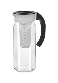 Resim Kapaklı Sügeçli Cam Su Şişesi 1500 Ml.cam Sürahi Siyah Lacivert 