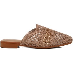 Resim Vizon Triko Hafif Önü Kapalı Kadın Terlik Pc-54712 Z Vizon 