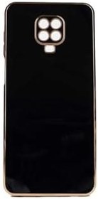 Resim Xiaomi Redmi Note 9 Pro Kılıf Kenarları Gold Kamera Korumalı Renkli Pastel Silikon Siyah ile uyumlu 