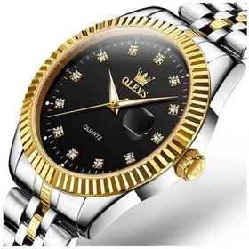 Resim Yingfu Olevs 5526 Erkekler Pırlanta Set Kuvars Saat Siyah Çok Renkli Çok Renkli 