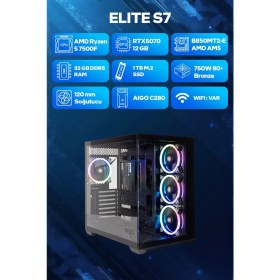 Resim Game Garaj Elite S7 Amd Ryzen 5 7500F 32GB RAM 1TB SSD RTX5070 Freedos Oyuncu OEM Paket 