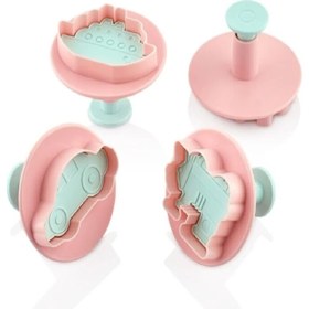 Resim Teknotrust 3131 4'Ü Oyun Hamuru Ve Kurabiye Araba Uçak Tren Gemi 