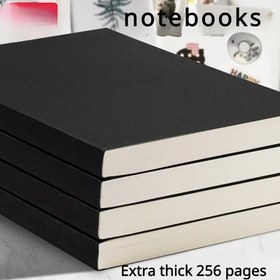 Resim 1 adet Yönetici Mat Siyah Sert Kapak Defter - 256 Sayfa, 128 Yaprak, Kare ve Boş Çizim Defteri, Öğrenciler ve Günlük Ofis Kullanımı için İdeal, Yarı-parlak Yüzey, Sert Kapak, Düz Çizgili 