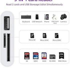 Resim Usb Type C To Sd Microsd Tf Kart Okuyucu Usb 3in1 Çevirici Dönüştürücü Adaptör 