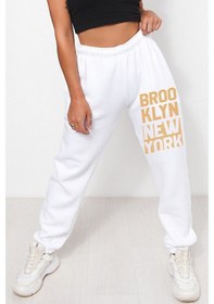 Resim Bluu Mevsimlik Kumaş Elastik Bel Baskılı Joggers , Eşofman Altı (528826757) Beyaz 