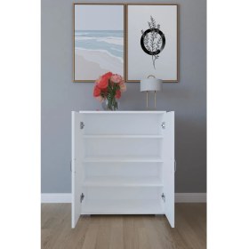 Resim Remaks 2 Kapaklı 4 Raflı Ayakkabılık Çok Amaçlı Dolap Beyaz 