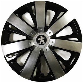 Resim Peugeot 405 Uyumlu 15 Inç Piano Black Siyah Beyaz Renkli Jant Kapağı 4 Adet 