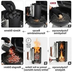 Resim Doğal Barbekü Kömürü, 4 Kg Sıkıştırılmış Yumurta Kömür, Uzun Süre Yanma Özelliği Açık Bej 