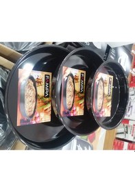 Resim Emaye Fırın Tepsi Seti 30/34/38 CM Boylarda 3 Tepsi Siyah 