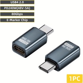 Resim 80Gbps Yüksek Hızlı 8K@60Hz İletim Dönüştürücü USB 4.0 Düz Açı PD 240W 5A USB-C'den Type C Şarj Adaptörü, Ses ve Video Desteği ile MacBook, PC, Tablet ve Thunderbolt 3/4 için 