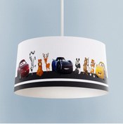 Resim BAMBAŞKA MODA BEBEK VE ÇOCUK ODASI Yol Hayvan ve Araba Desenli Avize 