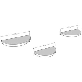 Resim Doğal Modern Organizer Düzenleyici 3'lü Oval Dekoratif Kitaplık Banyo Mutfak Duvar Rafı Petra 