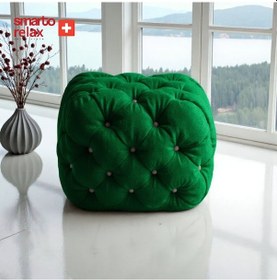 Resim Smarto Relax Puf Zinal Ayaksız Kapitoneli Kare 45x45 Cm Yeşil Yeşil 