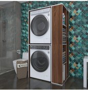 Resim Kenzlife Çamaşır-Kurutma Makinesi Dolabı Demyan Cvz 180*090*60 Banyo Kapaksız Arkalıksız Çok Renkli 