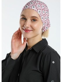 Resim Hürrem Bone Bordo Pratik Hazır Geçmeli Tesettür Bone Sandy Kumaş Geometrik 21 Bordo 