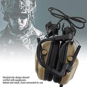 Resim Kask Kulaklıklar Airsoft Kulaklık Abs Pamuk Açık Hava Su Geçirmez Katlanır Taktikler Mikrofon Cs Dövüş Oyunları Çamur Için Kulaklık Kulaklık (Bronzlaşmak) 