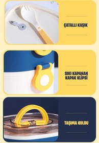 Resim Vagonlife 1200 ML İki Kat Üç Bölme Paslanmaz Çelik Bento Lunch Box Yeni Nesil Sefer Tası-ÇatallıKaşı 