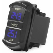 Resim 10-60 V Çift Voltmetre Gerilim Monitör Pikap Rv Kamyon Motor Için Mavi LED Dijital Panel 