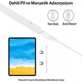 Resim Techmaster iPad 10.2 inç 2021 (9.nesil) Uyumlu Avuç içi Algılamayan Palm Rejection Çizim Kalemi 4. Nesil 