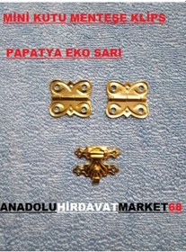 Resim Dekoratif Mini Tavla ve Kutu Menteşe Tavla Klips Sarı 1 Adet 