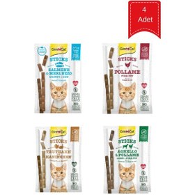 Resim Gimcat Sticks Kuzu ,balık ,hindi ,kümes Hayvanı Kedi Ödül Çubuğu Karışık 20 Gr X 4 Adet 
