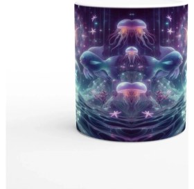 Resim Balık Burcu Baskılı Kahve Kupası - Astral Denizaltı Dünyası Vs2 