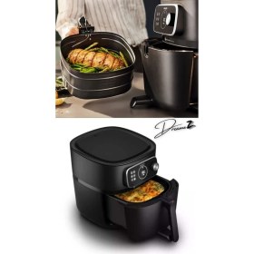 Resim Hızlı ve Geniş Kapasiteli Yeni Serisi Hava Fritöz, Xxl, Bağlantılı, Siyah Renk 