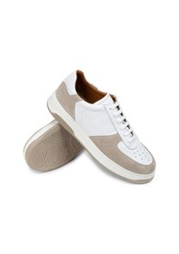 Resim Deery Hakiki Deri Bej Erkek Sneaker Ayakkabı - 01965Mbeje01 Bej 