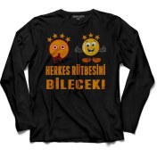 Resim Kendim Seçtim Galatasaray 4 Yıldız Herkes Sütbesini Bilecek Uzun Kollu Tişört Baskılı Çocuk T-Shirt 