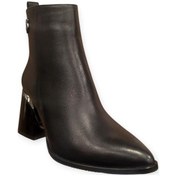 Resim Venüs 2552003k Kalın Topuk Sivri Klasik Deri Kadın Bot Siyah 