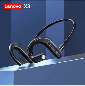 Resim X3 Siyah Lenovo Kemik İletimli Kulaklık X3 Pro Yenilikçi Bileşik Diyaframlı Kulaklık İnsan Kulağı Tasarımı Kulakiçi Uzun Dayanıklılık Kulaklıkları 