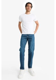 Resim Defacto Slim Tapered Fit Dar Kalıp Normal Bel Daralan Paça Jean Pantolon G1307ax25aunm34 Mavi 