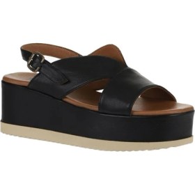 Resim Bueno Shoes Siyah Deri Kadın Dolgu Topuklu Sandalet 01WY5800 01WY5800 