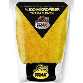 Resim Trax mikrofiber Araç Pasta Cila Yıkama Eldiveni Sarı 