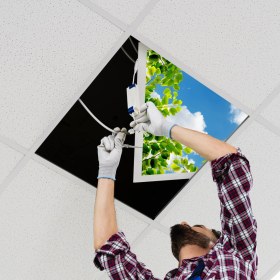 Resim Gök Panel 60X60 LED Panel Aydınlatma Armatür Avize Sıva Altı Desenli Tekli 46510386SA 