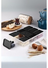 Resim Mithra Life 8 Adet Siyah Kapaklı Kahvaltılık Seti Saklama Kabı Mıt1162 Siyah 