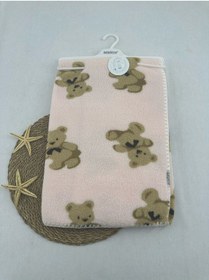 Resim Ayı Desenli Velsoft Battaniye Pembe 