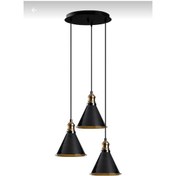 Resim Dylight Retro Metal 3 Lü Dekoratif Rustik Sarkıt Avize Çap 30 Cm 