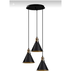 Resim Dylight Retro Metal 3 Lü Dekoratif Rustik Sarkıt Avize Çap 30 Cm 