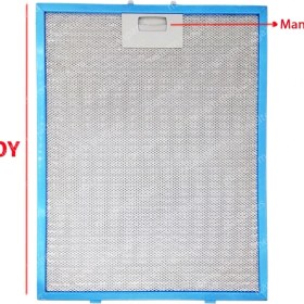 Resim Icanpares Blomberg Uyumlu En 27,8 cm Boy 35,5 cm - Arka Tırnak 12,5 cm Aspiratör Davlumbaz Metal Yağ Filtresi 