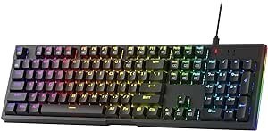 Resim Redragon K670 RGB arkadan aydınlatmalı oyun klavyesi, 104 tuşlu Hot-Swap mekanik klavye, iyileştirilmiş priz, sessiz doğrusal kırmızı şalter 