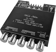 Resim 2.1 Kanal BT Ses Amplifikatör Modülü AUX BT5.0 Ses Girişi Subwoofer Sol ve Sağ Kanal Çıkışı Ses Güç Amplifikatörü Kartı 