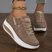 Resim Kadınlar için Platform Sneaker, Rahat Düşük Taban Spor Ayakkabı, Dış Mekan Bağcıklı Rahat Ayakkabı Sonbahar Ayakkabısı 