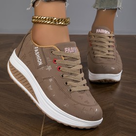 Resim Kadınlar için Platform Sneaker, Rahat Düşük Taban Spor Ayakkabı, Dış Mekan Bağcıklı Rahat Ayakkabı Sonbahar Ayakkabısı 