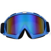 Resim Motosiklet Gözlükleri Off-road Motosiklet Gözlükleri Açık Hava Bisiklet Cam Kask Sürüş Kayak Gözlükleri Mavi Çerçeve Renk Payet 